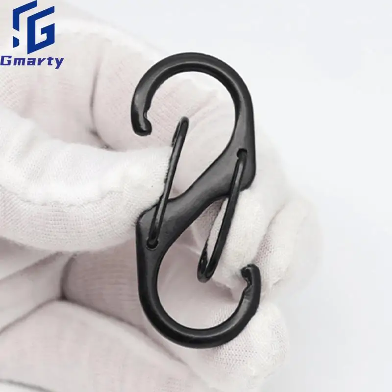 

10Pcs Stainless Steel S Type Carabiner With Lock Keychain Hook Camping Key-Lock Outdoor Camping Multi Tool