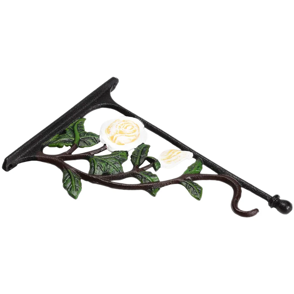 

Wall Mount Hook Iron Flowerpot Bracket Rose Pattern Plant Hanger Bracket Hanging Hook for Decor Outdoor Garden