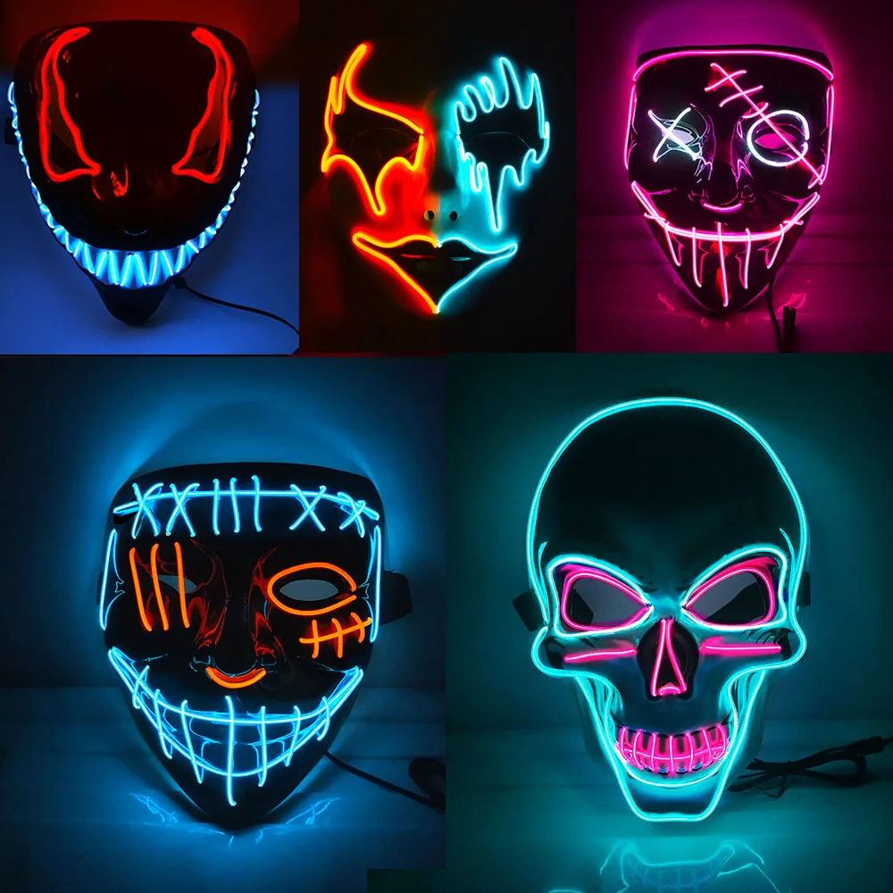 

Halloween LED Scary Mask Party Horror Cosplay Costume Masque Masquerade Light Glow In The Dark
