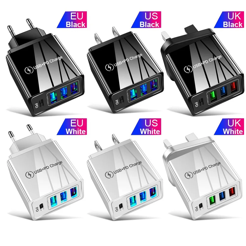 

Сетевое зарядное устройство с 4 usb-портами, 20 Вт, 100 шт.