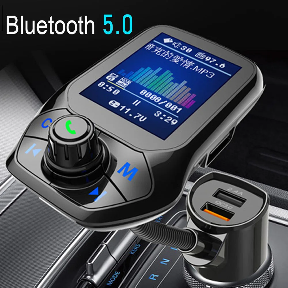 

Car MP3 Music Player Bluetooth 5.0 2022 Receiver FM transmitter Dual USB QC3.0 Charger U disk / TF Card lossless Music