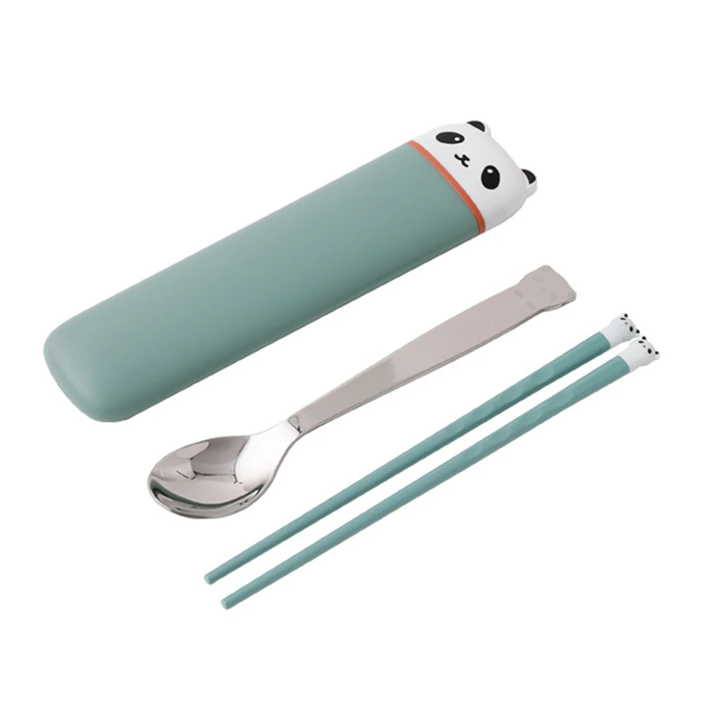 

Portable Chopsticks Camping Flatware Set Utensils Home Stainless Steel Spoon For Kids With Case Travel Lightweight Tableware