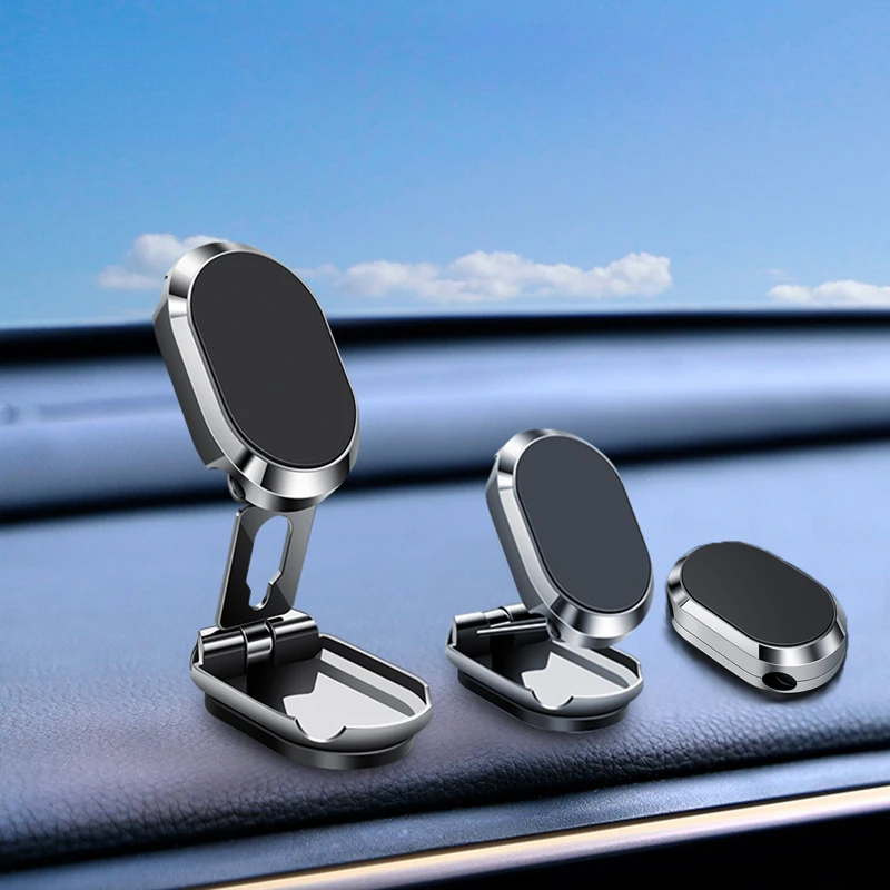 720 Rotating New metal Folding magnetic Sucker Car Phone Holder Mobile Phone Holder Stand In Car phone holder GPS Mount Support