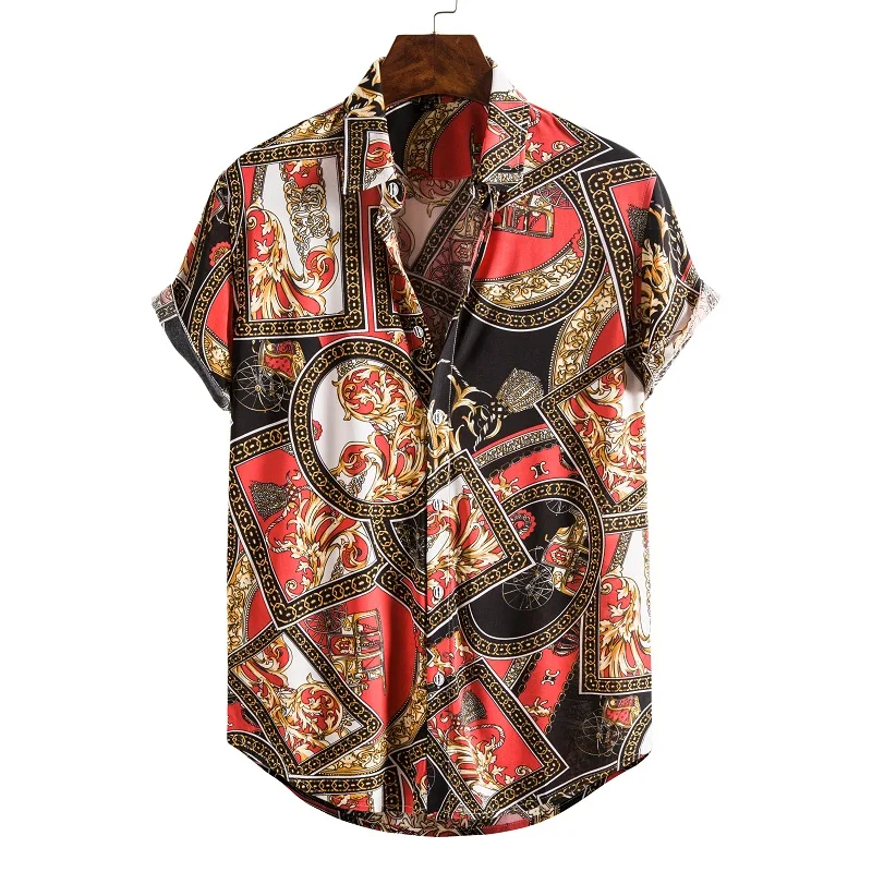 Men's Short Sleeve Male Shirts for Mens Social Luxury Man Designer Clothes Hawaiian  Fashionable Elegant Classic Fashion 2021