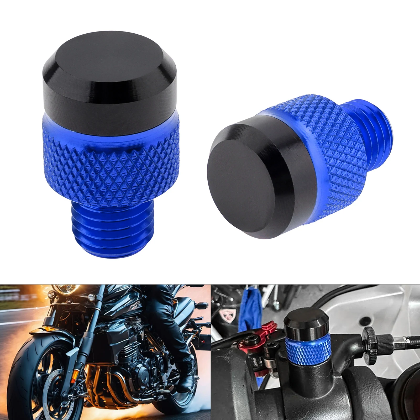 1 пара M10 x 1,25 вращающаяся по часовой стрелке заглушка для зеркала с ЧПУ для мотоциклов, скутеров, электрических велосипедов, Трехколесных велосипедов, винты для зеркала заднего вида 10 мм