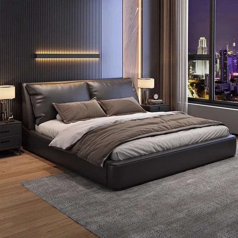 Дизайнерский мягкий деревянный каркас кровати место для хранения современная