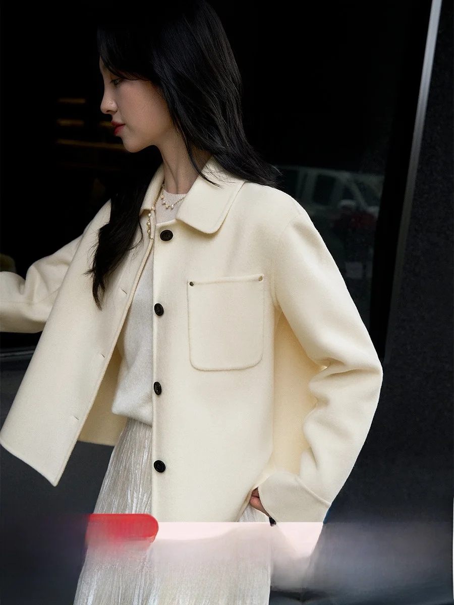 Шерстяная куртка Zhizhen Zhijian M шелковый флис молочный фуфу короткий двусторонний