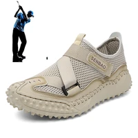2022 new mens golf training comfortable outdoor grass walking shoes khaki black mens fitness golf sneakers size 38 46