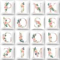 baby room home decoration pillowcase 45x45cm letter print pillow case 26 alphabet polyester cushion cover for sofa cushion case