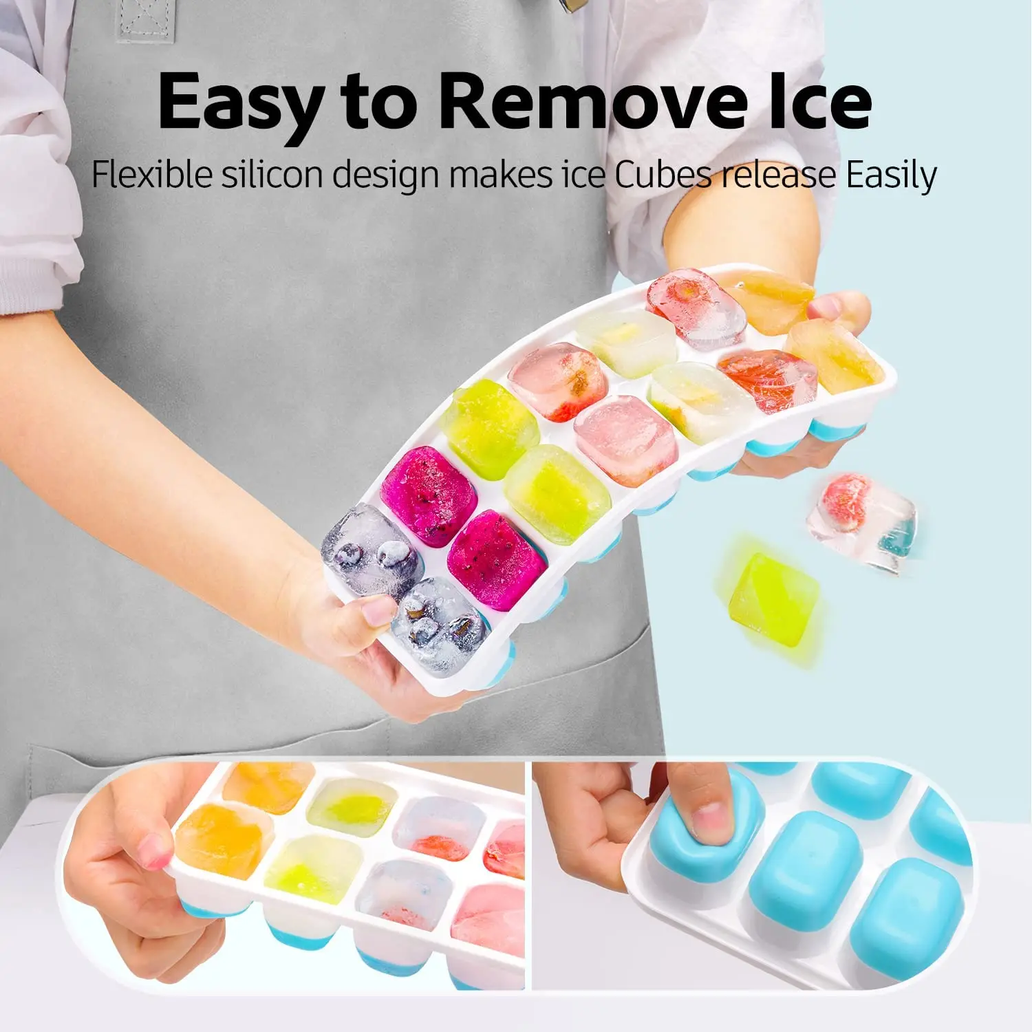 Лотки для кубиков льда силиконовый лоток со съемной крышкой легко снимаемые
