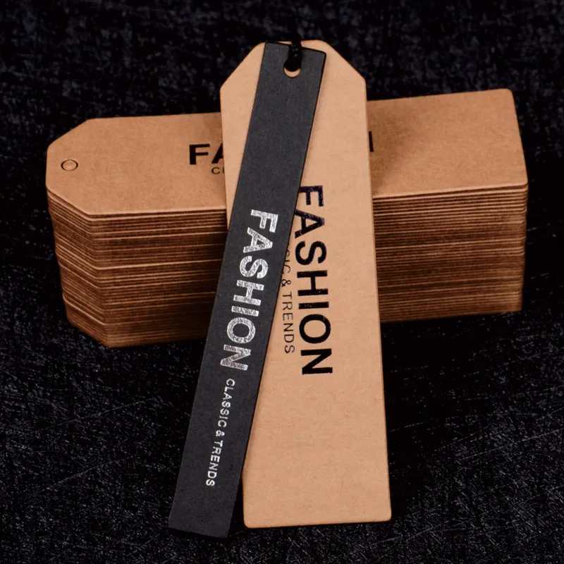 Бумажные подвесные бирки для джинсов из крафт-бумаги индивидуальные ценники