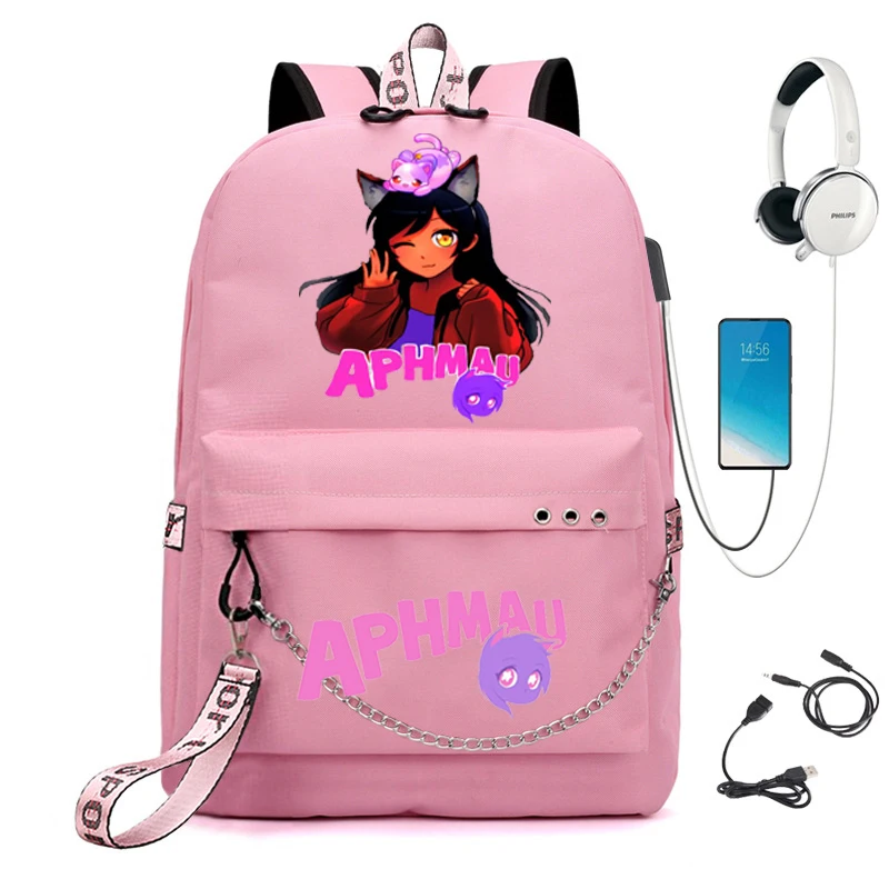 Aphmau аниме студентка школьная сумка женский рюкзак для ноутбука Usb школьный