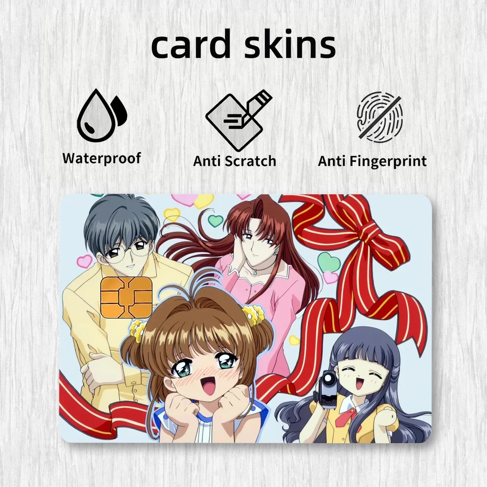 Фото Cardcaptor Sakura CUte наклейки для карт кредитная карта DIY защитные наклейки для карт водонепроницаемая пленка для кожи №2