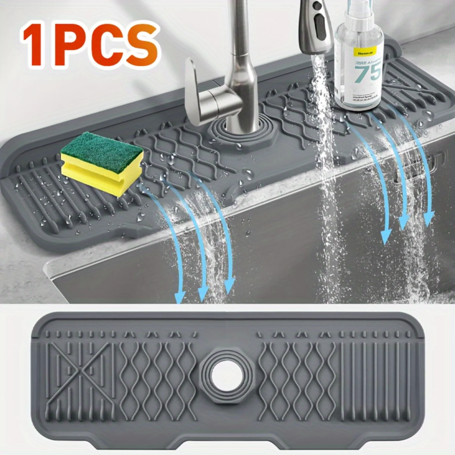 1 шт. силиконовый брызговик для смесителя-обновленный коврик против брызг кухни и