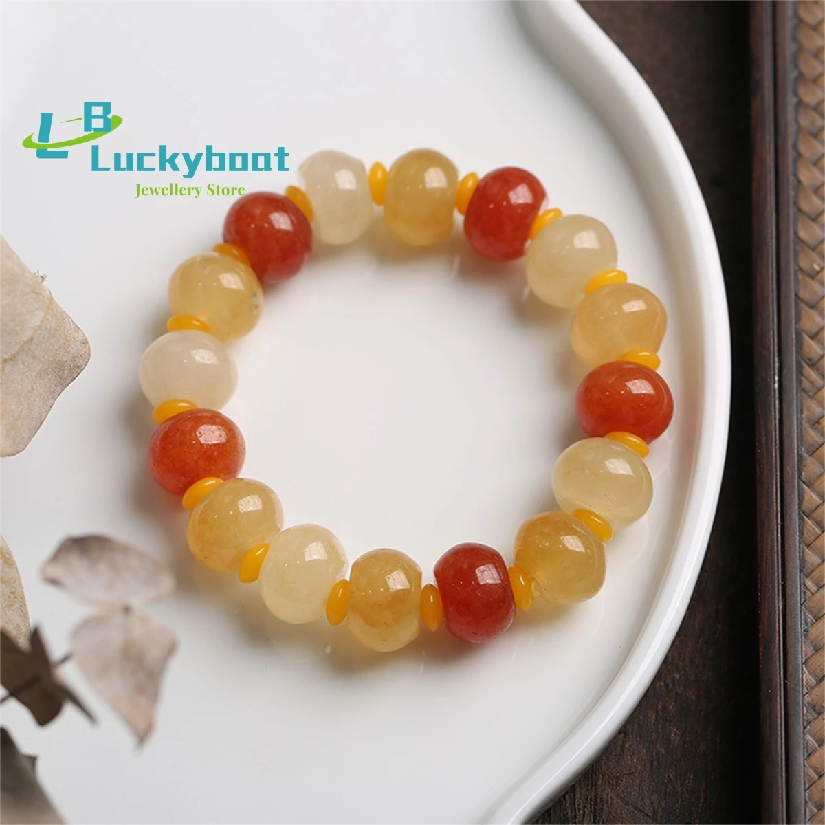 

Natural Xinjiang Hotan Gold Silk Jade Hand String Female Ice Lantern Beads Lucky Topaz Bracelet Girl Friend Gift Charm Handmade