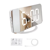mirror living room gift snooze mode bedroom bedside kitchen digital display with backlight desktop multifunctional alarm clock