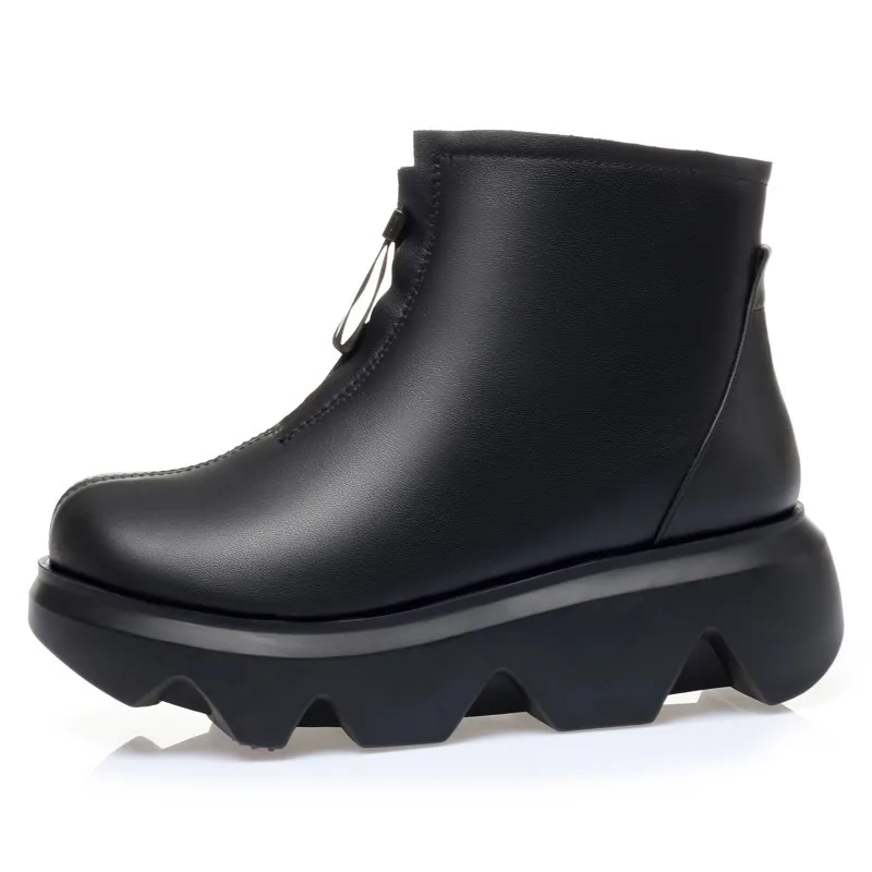 AIYUQI Women Winter Shoes Boot Platform 2023 New Genuine Leather Women Marton Boots Fashion Natural Wool Warm Women Ankle Boots