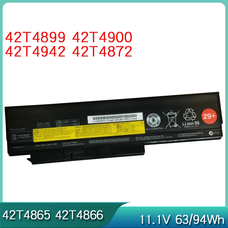 Новый аккумулятор для ноутбука 42T4899 42T4900 42T4942 42T4872 42T4865 42T4866 10 8 В 57 Втч Lenovo ThinkPad X220