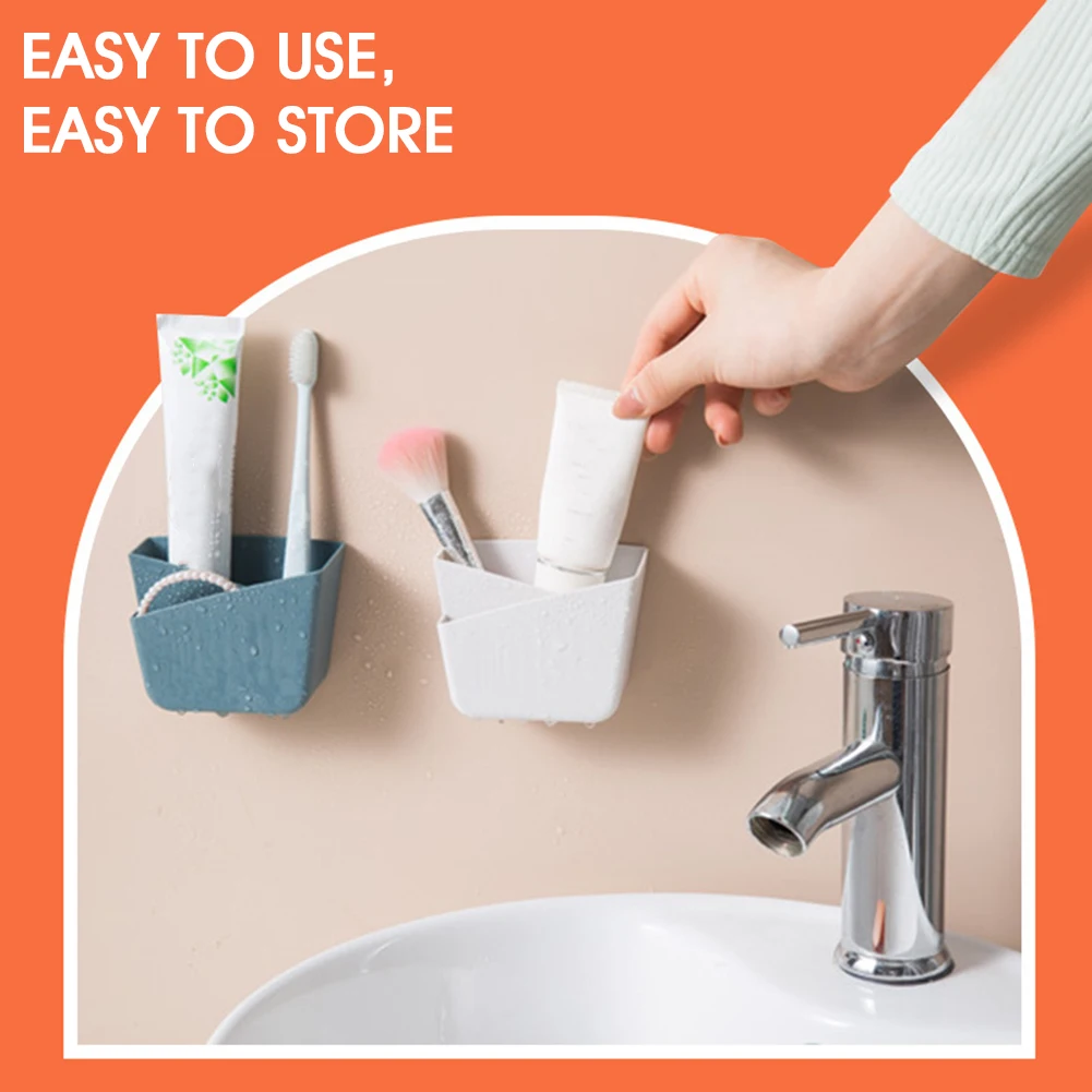 

Multifunctional Wall-mounted Storage Box Punch-free Mobile Phone Remote Control Storage Rack Bathroom Wall Organizer For Home