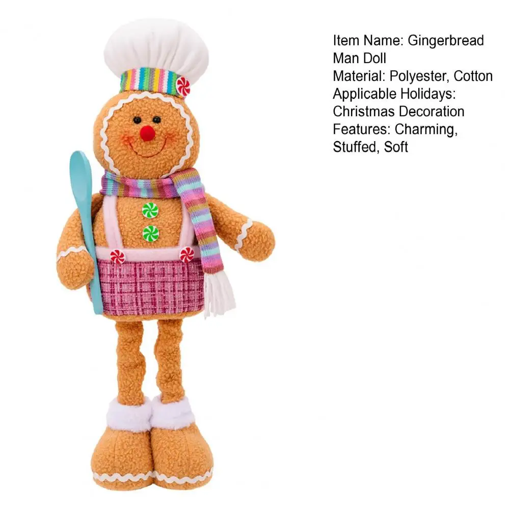 Рождественские пряничные куклы украшения выдвижная плюшевая кукла с шарфом