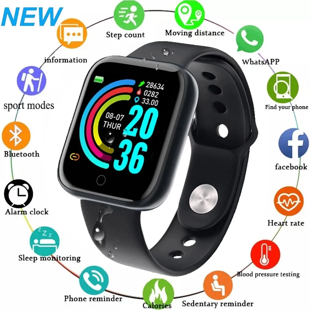 

Y68 Smart Watch IP67 waterproof Bluetooth Fitness Tracker Sports Heart Rate Monitor Blood Pressure Smart Bracelet for Android