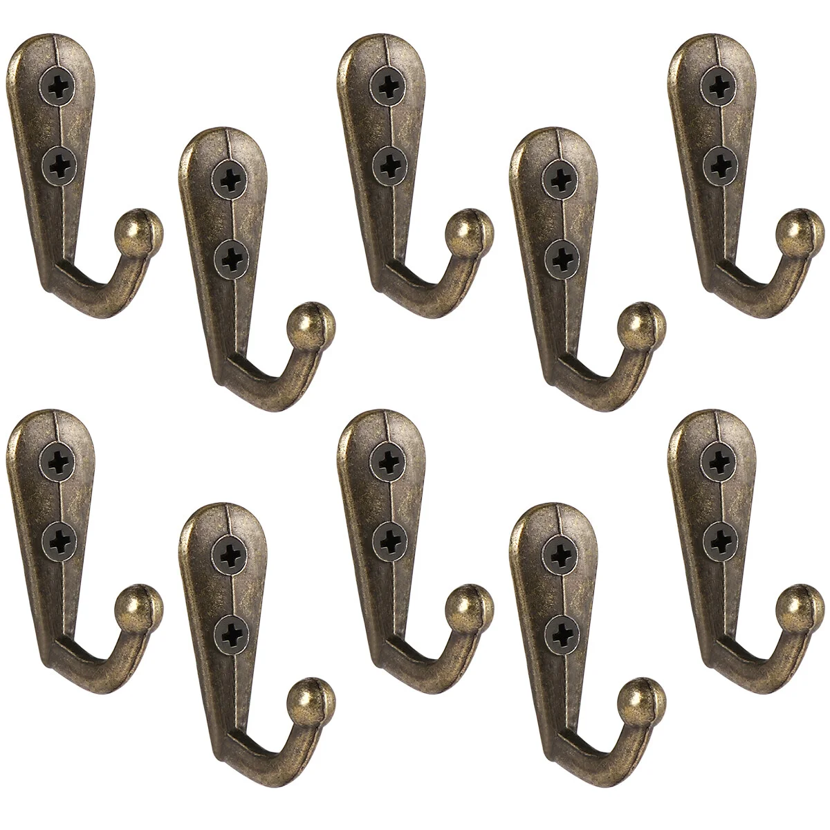 

BESTOMZ 10pcs Rustic Decors Heavy Duty Wall Mounted Hanger Closet Hooks for Towel Clothes