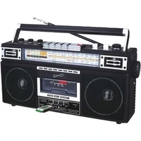 supersonic retro 4 band radio and cassette player with bluetooth black
