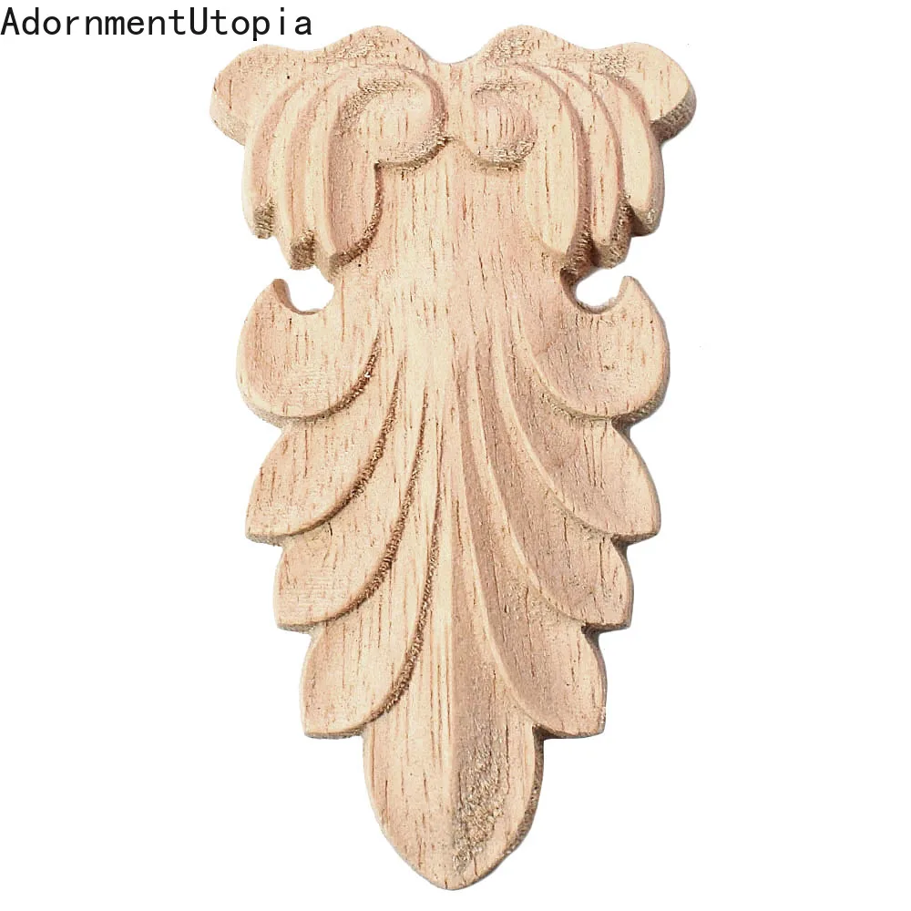 

1PC Solid Wood European Style Woodcarving Decal Home Furniture Carved Applique Window Door Decor Wooden Sculptures Crafts