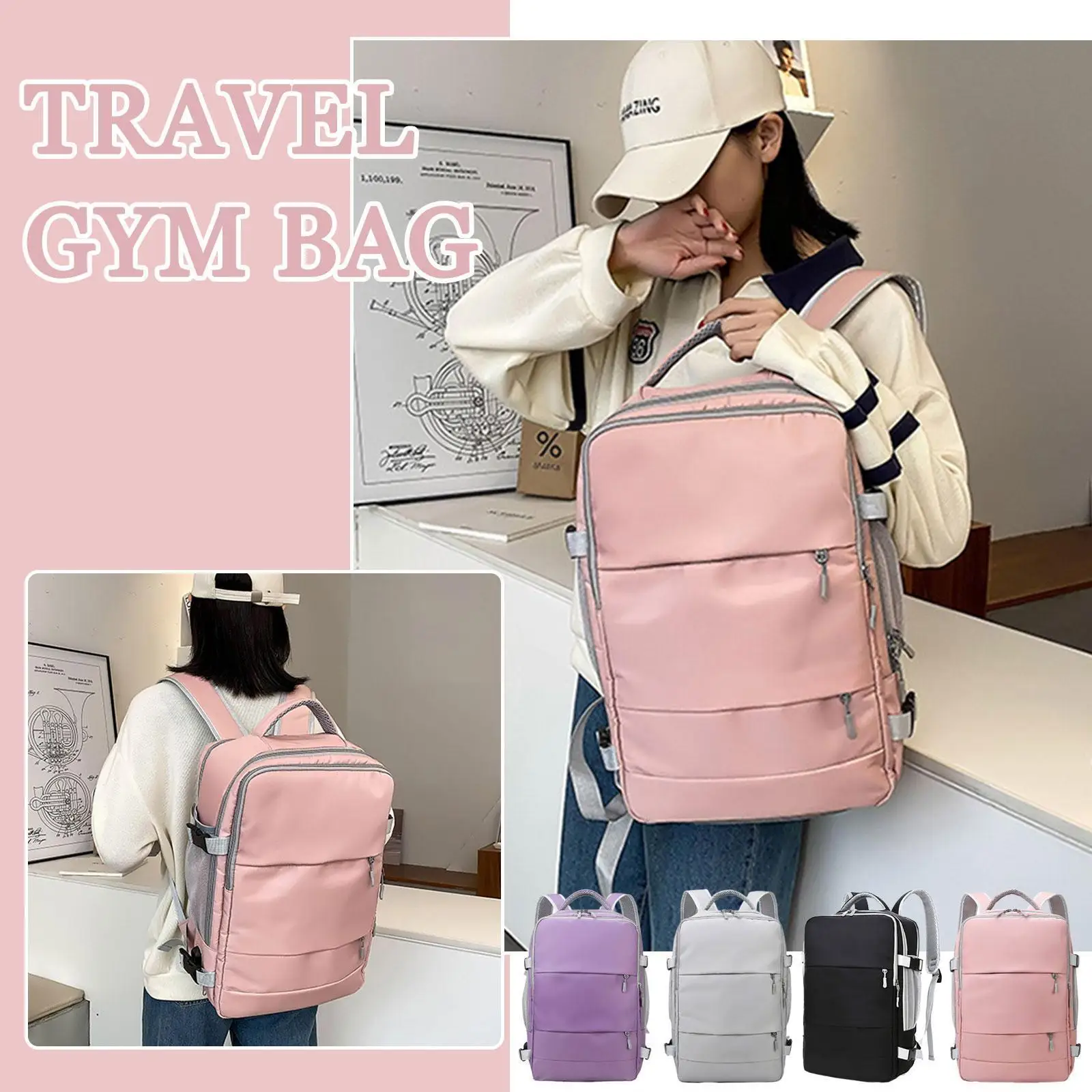 

Large Travel Backpack Women Hiking Backpack Waterproof Bag Sports Outdoor Rucksack Bag Mummy Casual Daypack School Bag Diap K2X3