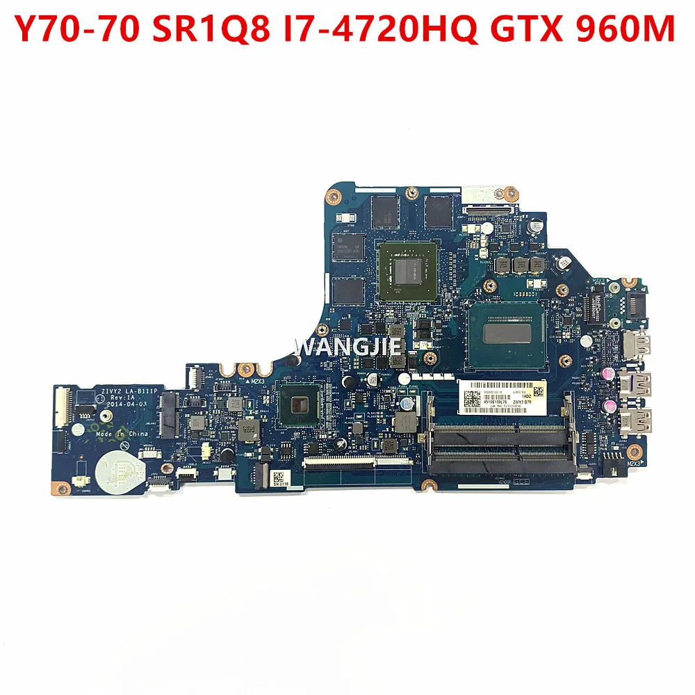 Материнская плата для ноутбука LENOVO Ideapad Y70-70 системная плата ZIVY2 I7-4710HQ GTX 960M 100% рабочий