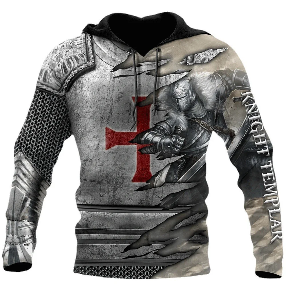 

Knights Templar Mythology Viking 3D All Over Printed Mens Hoodies Harajuku Streetwear Hoodie Unisex Autumn Casual Jacket Track