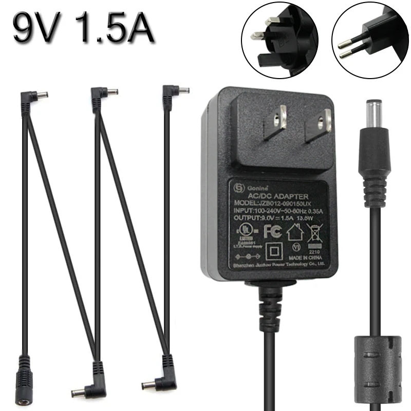 

9V AC Power Adapter for BOSS,Behringer,DigiTech,Jim Dunlop,Nobels,Xotic,Zoom Effects Pedals,Casio Keyboard,​Marshall, Wah,Donner