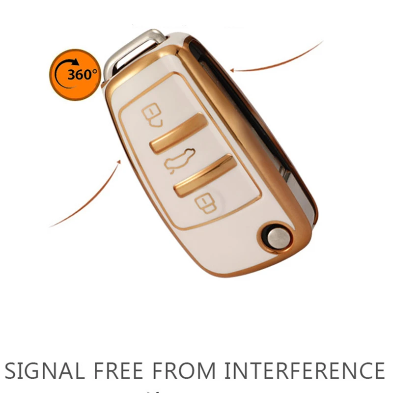 

Fashion TPU Car Flip Key Case Cover Shell For Audi A1 A3 8P 8L A4 A5 B6 B7 A6 A7 C5 C6 4F Q3 Q5 Q7 Q8 TT S3 S4 S6 RS Accessories