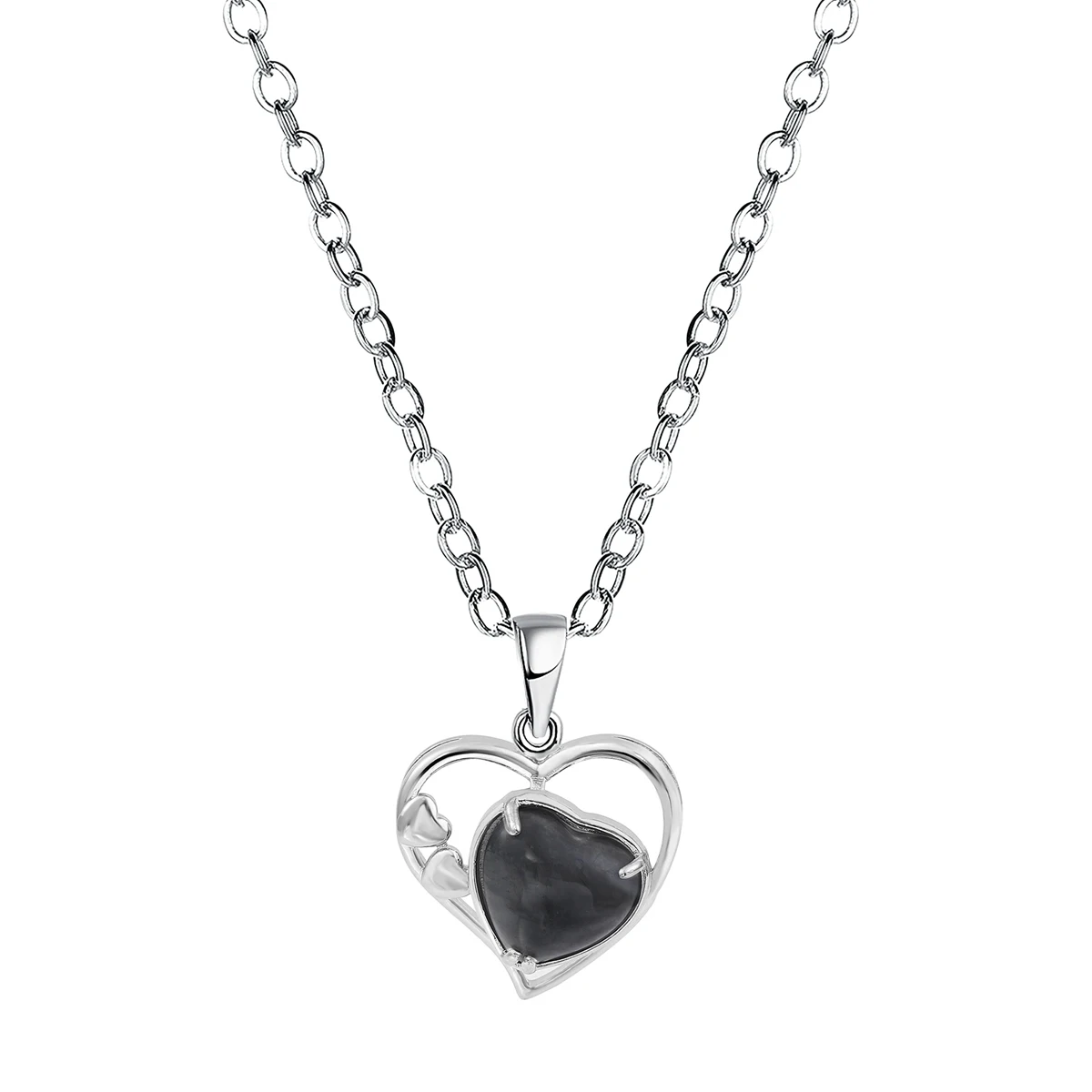 

JOYA GIFT Black Obsidian Love Heart Birthstone Necklaces for Women Forever Crystal Pendant Jewelry Valentine's Day