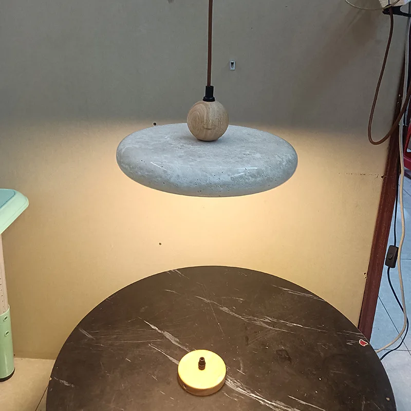 Люстры из желтого пещерного камня круглый подвесной светильник в стиле ретро для