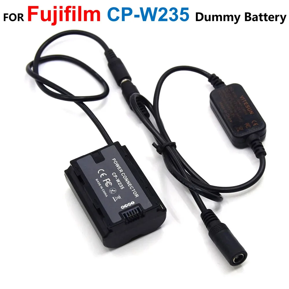 

CP-W235 DC Coupler NP-W235 Dummy Battery+DC 9V Step-Down Charger Adapter Power Cable For Fuji X-T4 GFX100S X-H2S XH2 GFX 50S II