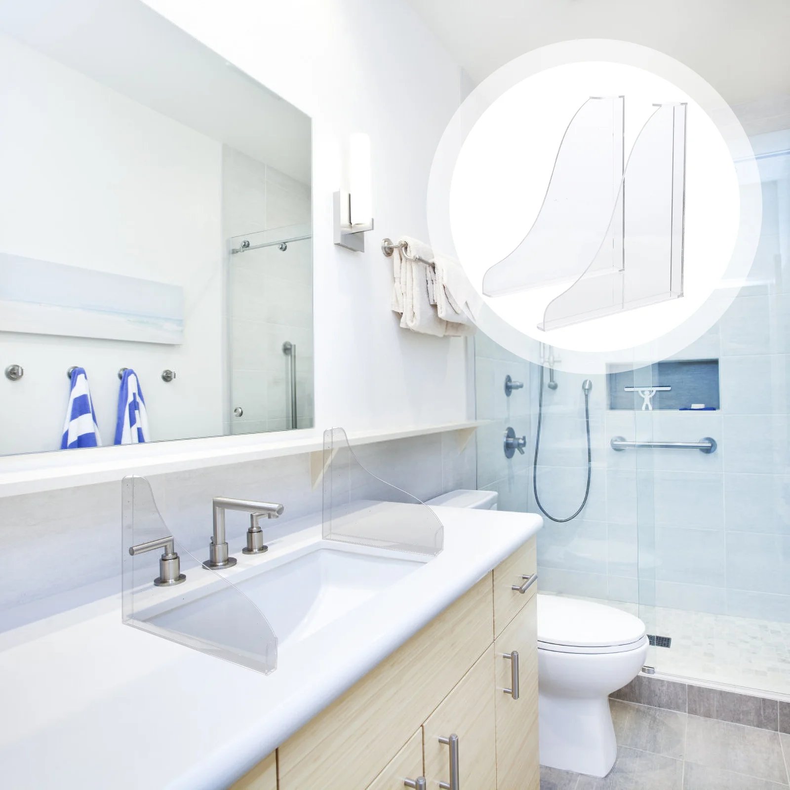 

Guard Bathtub Water Shower Bathroom Corner Tub Guards Sink Essentials Splashing Guest Baffle Foracrylic Bath Kitchen Deflector
