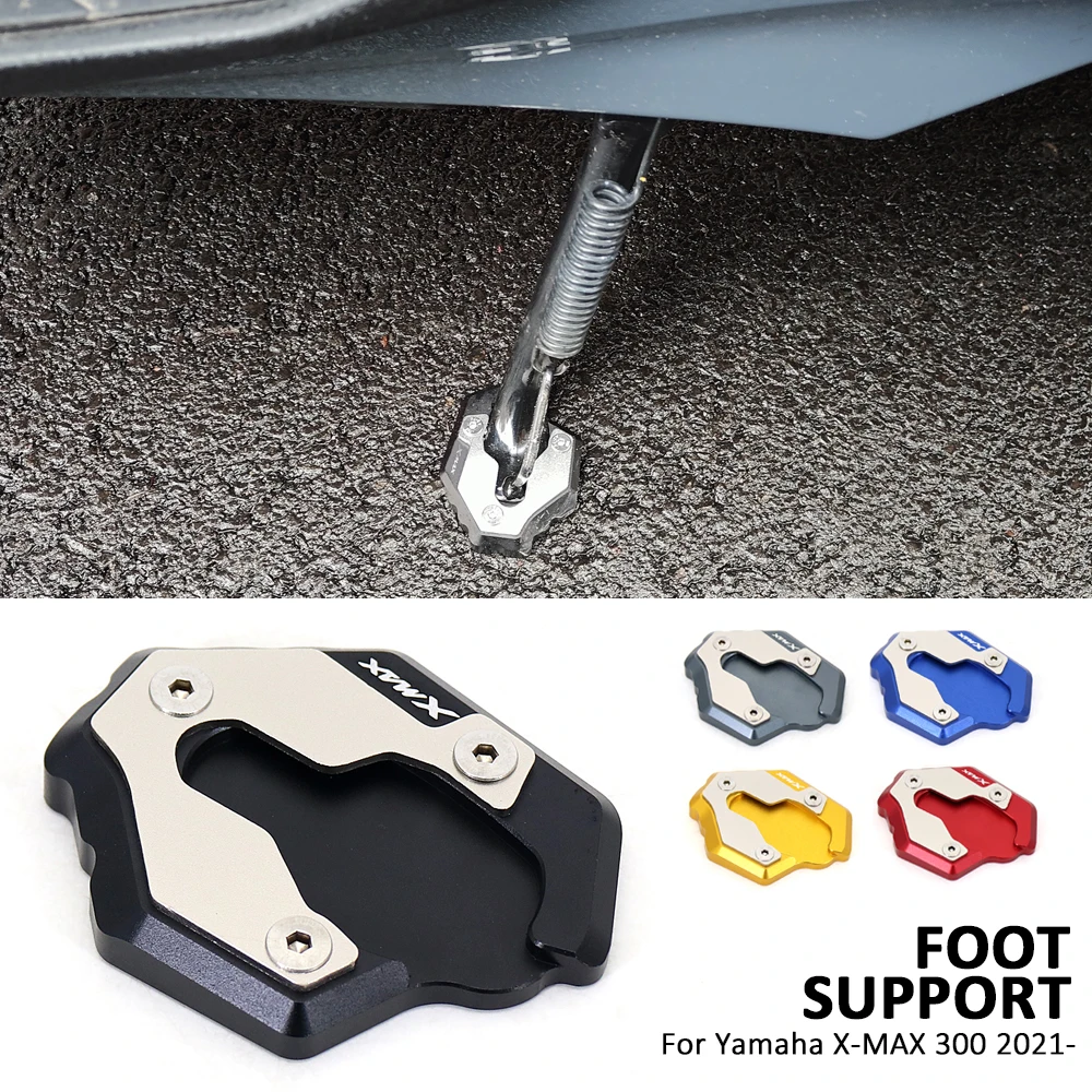 

Motorcycle Accessories Kickstand Side Stand Extension Enlarger Pad Side Bracket For YAMAHA XMAX X-MAX 300 XMAX300 2021 2022