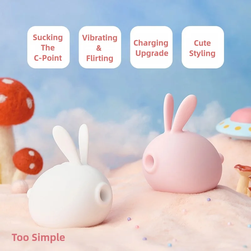 Фото Kistoy Too Simple Cute Rabbit Massager-Сосающий вибратор Секс-игрушка для женщин-вибраторы для точки G Стимулятор клитора для пары №2