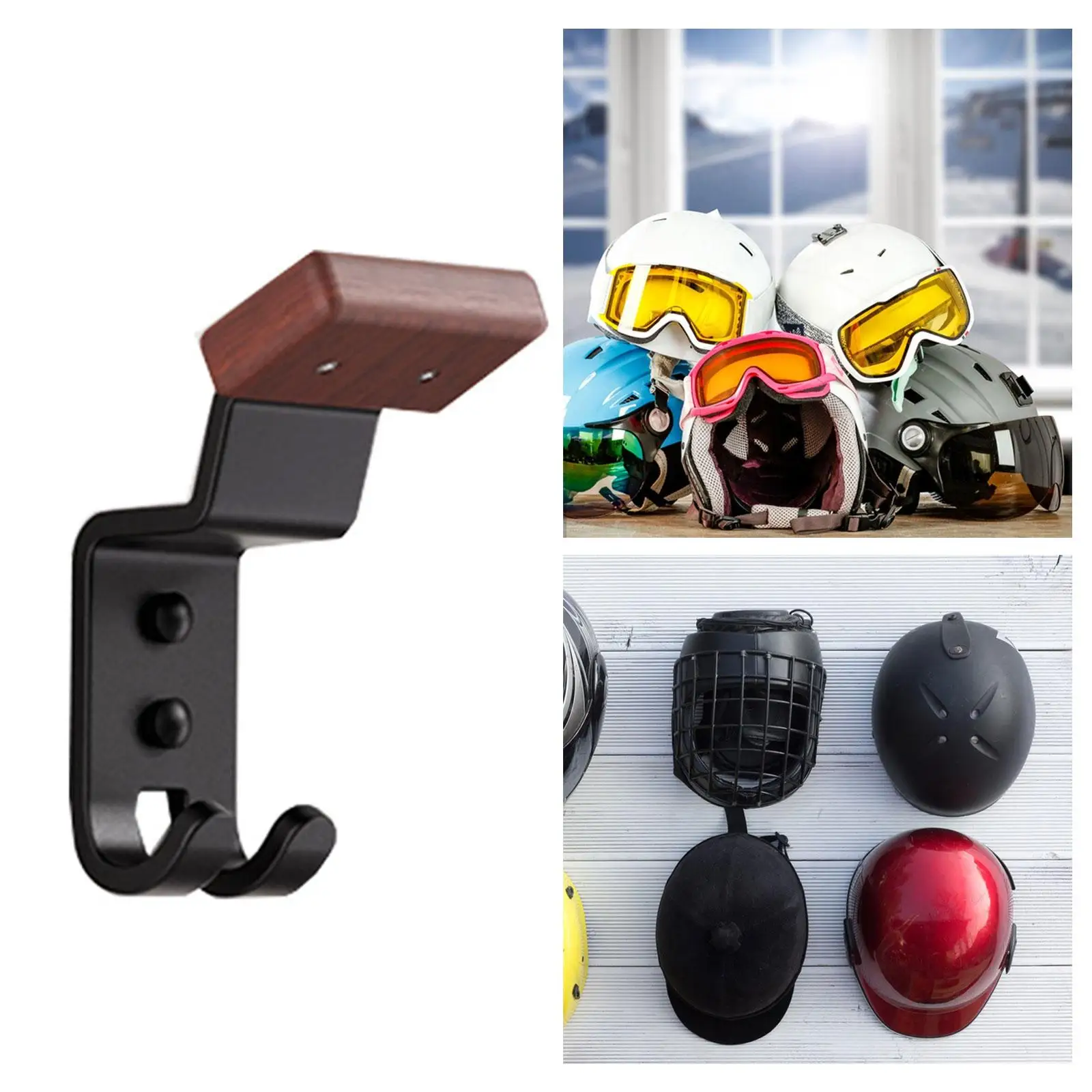 Generic Helmet Holder Wall Mount Motorcycle Gear Rack for Coats Cycling