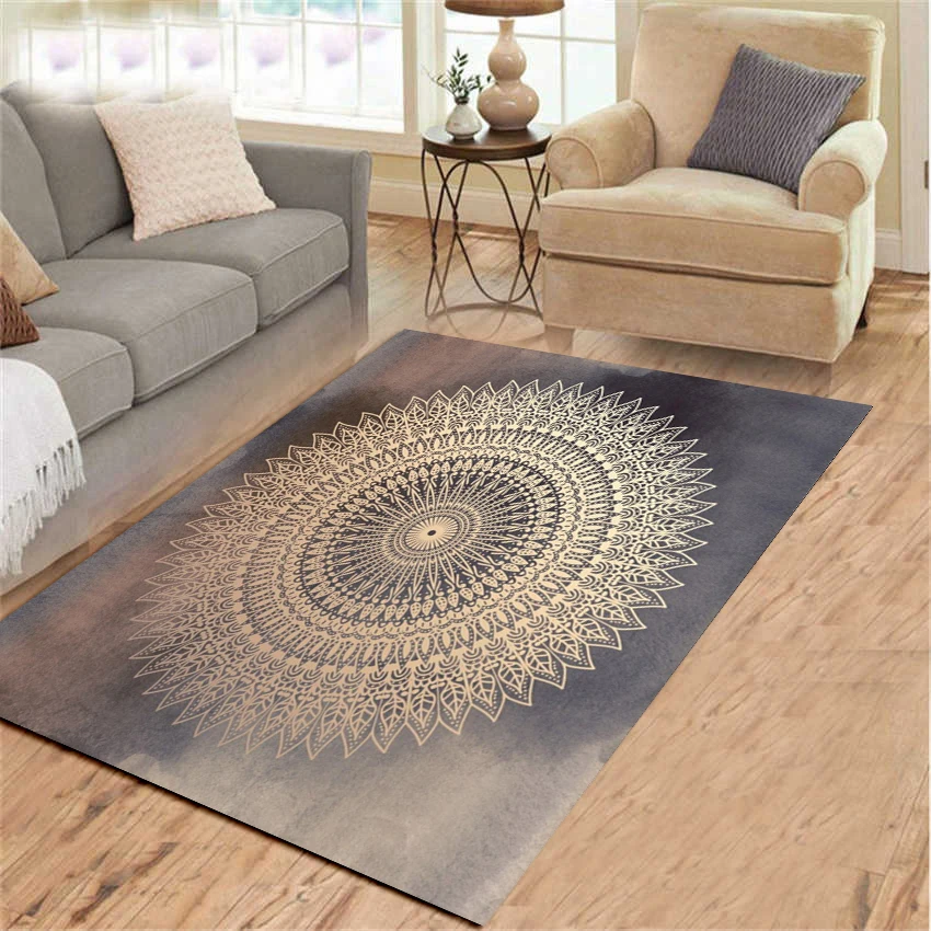 

Nordic Light Non-Slip Rug Luxury Modern Mandala Abstract Living Room Bedroom Warm Carpet Mat Home Decor Floor Rug