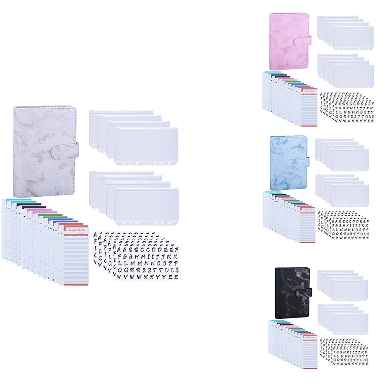 

Папка А6 из полиуретана с карманами для бумаг формата А6, бумажные листы для расхода, наклейки с 6 буквами, папка с 6 отделениями для бумаг и на...