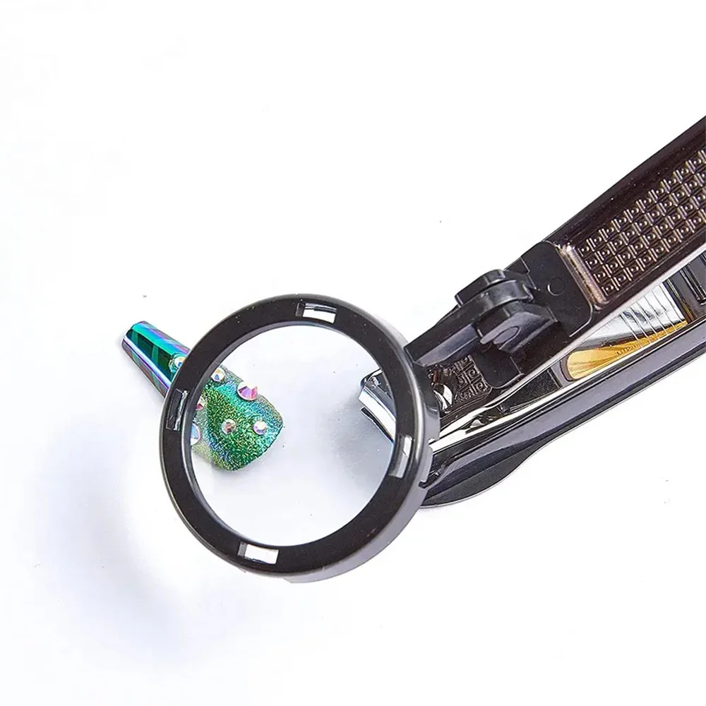 Magnifying Glass Nail Clipper For Elder Old People Baby Stainless Steel Toenails Finger Cutter Manicure Pedicure Foot Care Tools