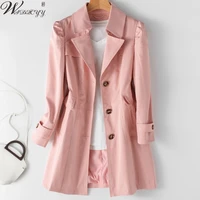 m 5xl plus size women windbreaker solid temperament office suit coat korean single breasted vintage fashion french trench jacket