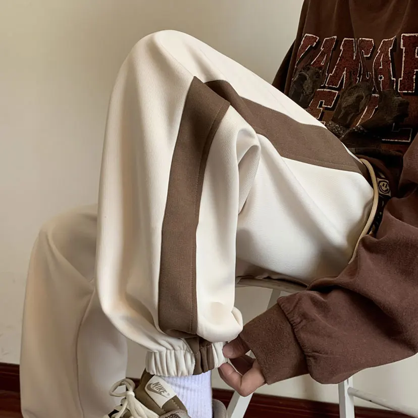 Брюки в полоску мужские осенние модные брендовые свободные молодежные