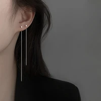 simple style handmade 13 mm long chain frosted block square dangle earrings geometry pendant earrings for girl any match