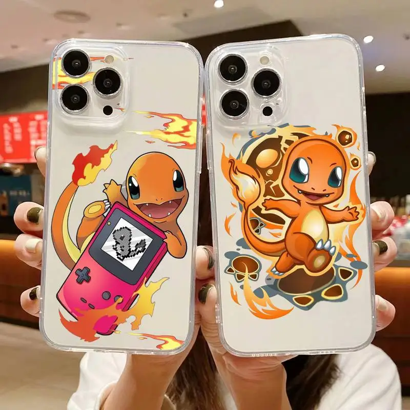 Купи Cartoon Pokemon Charizard Charmander Phone Case for Iphone 14 Plus 13 12 11 Pro Max Mini X XS XR Soft Transparent Cover anime за 120 рублей в магазине AliExpress