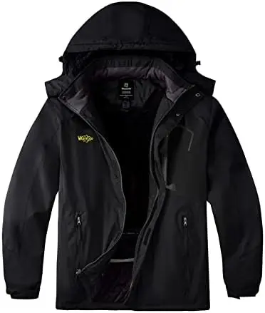 

Men's Plus Size Waterproof Ski Jacket Big&Tall Warm Winter Hooded Coat Snow Mountain Windbreaker