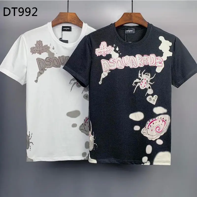 

2022 Dsquared2 Cotton Round Neck Short Sleeve Shirt Tie Dye Casual Men's Clothing Tops DT993