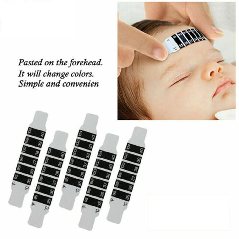 

1pc/10PCS Convenient Plastic Color-changing Body Temperature Sticker Forehead Temperature Measuring Sticker for Children